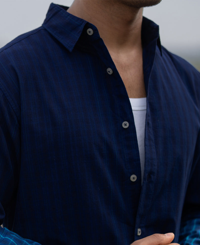 blue ombre checks shirt blue ombre checks shirt