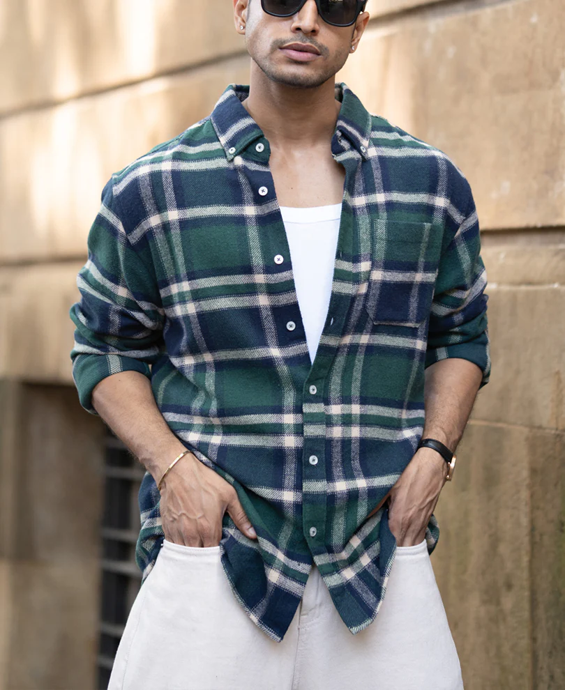 green checks buttondown shirt green checks buttondown shirt