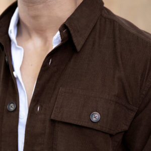 Home brown corduroy shirt with pockets