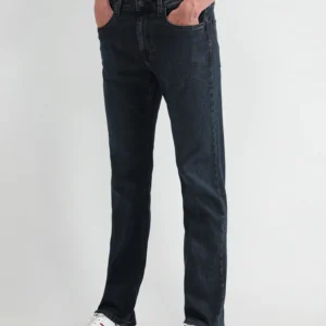 dk blue 5 pocket mid rise slim straight fit jeans