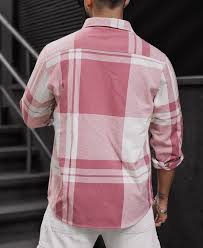 mauve pink regular fit full sleeve checkered shirt mauve pink regular fit full sleeve checkered shirt