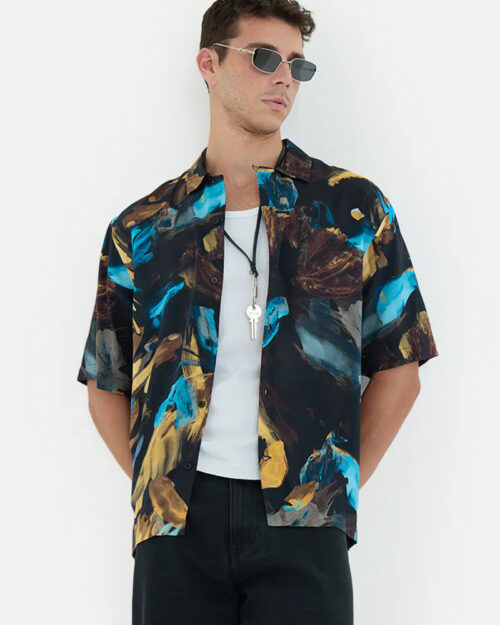 Home 100% cotton abstract oversized shirts – trendy streetwear essential