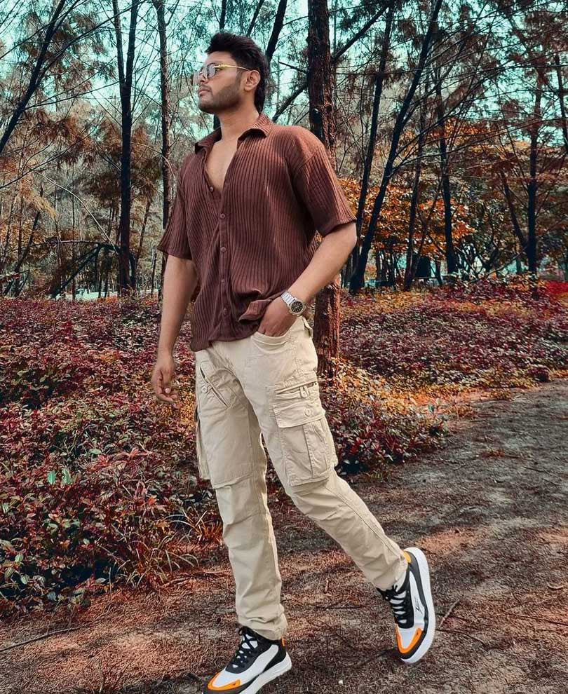 brown rib knit oversize drop shoulder shirt brown rib knit oversize drop shoulder shirt