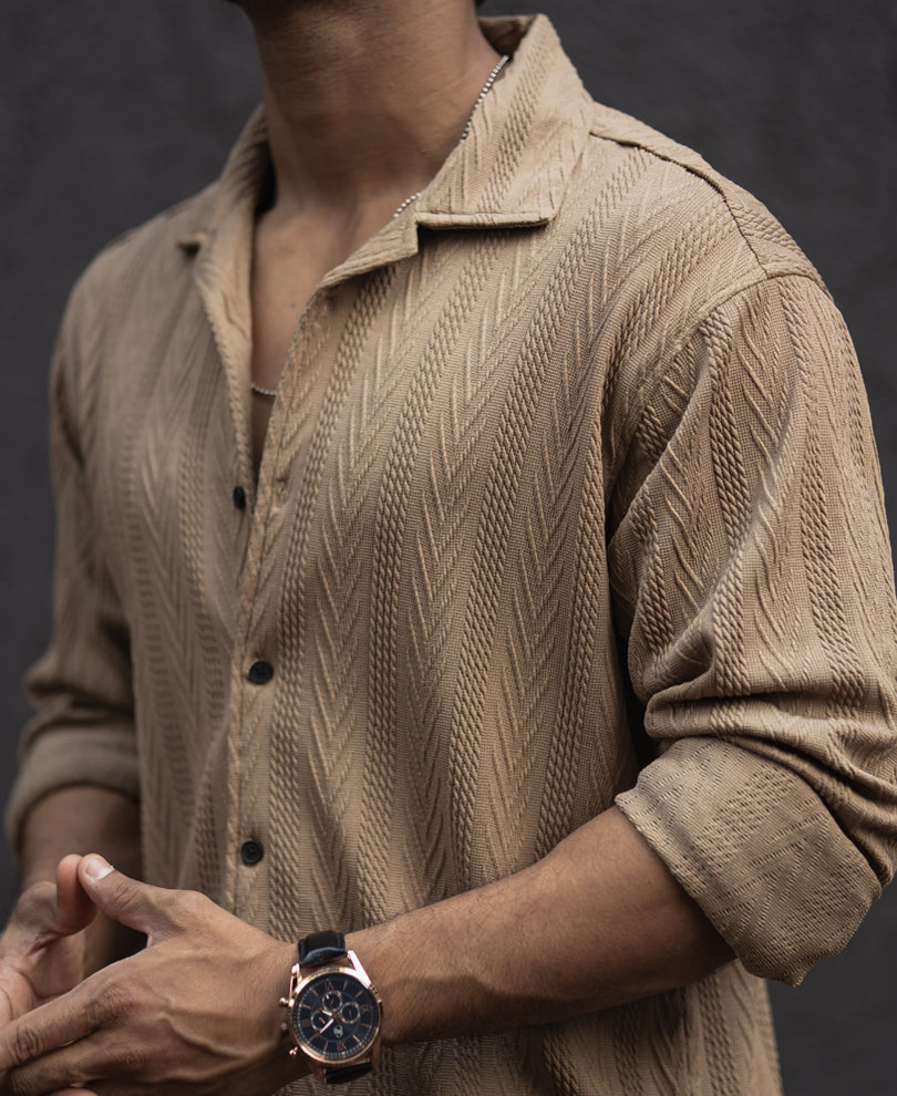 beige structured regular fit shirt beige structured regular fit shirt