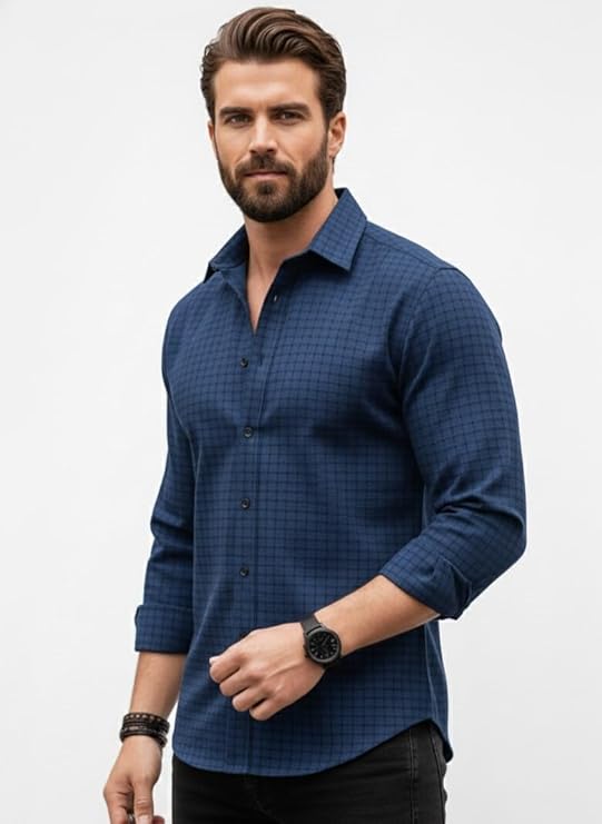 navy flannel checks shirt navy flannel checks shirt