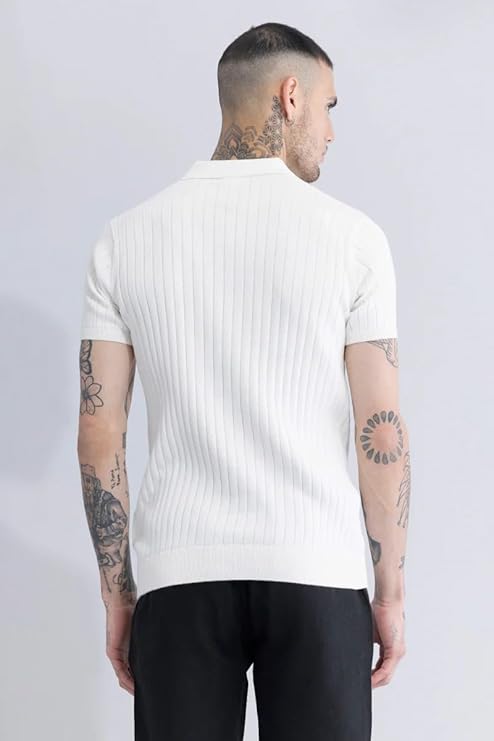 men’s white ribbed polo t shirt | premium slim fit casual wear men’s white ribbed polo t shirt | premium slim fit casual wear