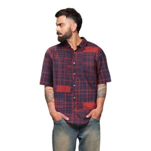 olive solid regular fit plus size shirts for men
