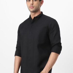 peach linen double pocket shirt