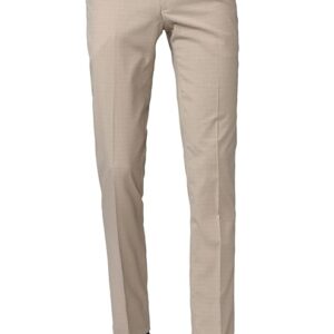 premium beige relaxed fit casual trousers for men