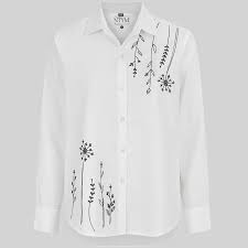 white embroidered structured shirt white embroidered structured shirt
