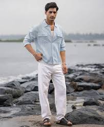 light blue linen double pocket shirt light blue linen double pocket shirt