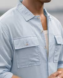light blue linen double pocket shirt light blue linen double pocket shirt