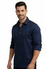 classic dark blue cotton shirt classic dark blue cotton shirt