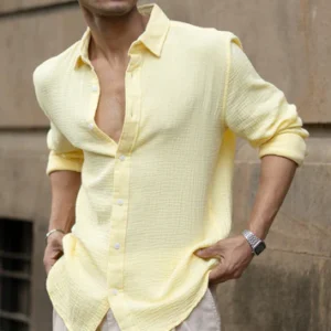 yellow lightweight cotton shirt