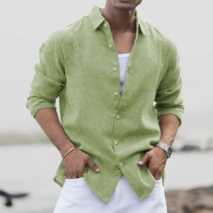 green lightweight structured shirt