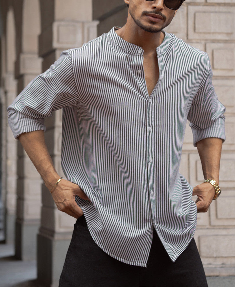 black and white stripes full sleeves shirt black and white stripes full sleeves shirt