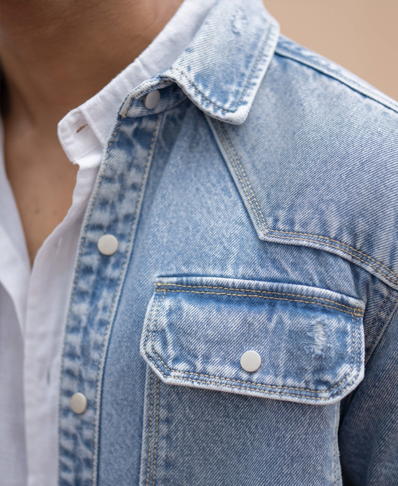 blue denim regular fit full sleeves shirt blue denim regular fit full sleeves shirt