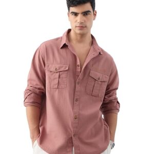 dusty pink structured overshirt