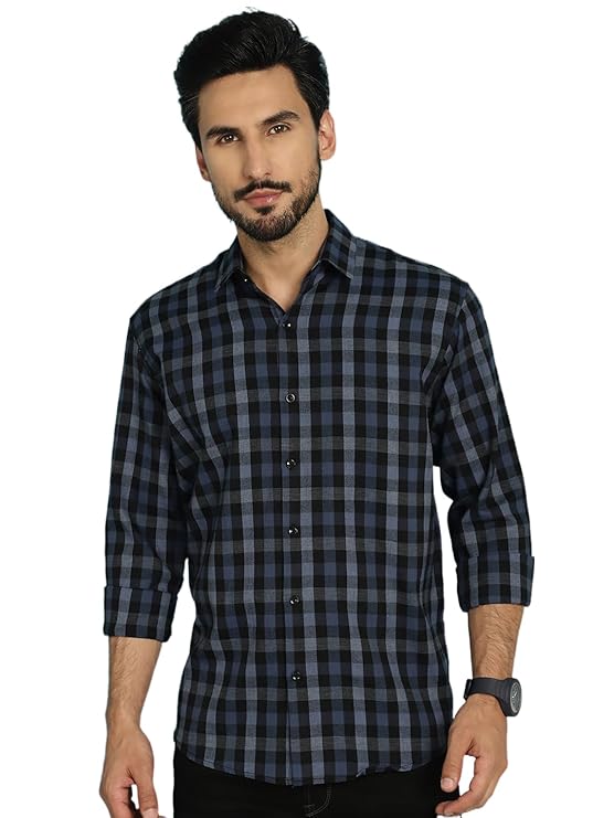 navy structured checks shirt navy structured checks shirt