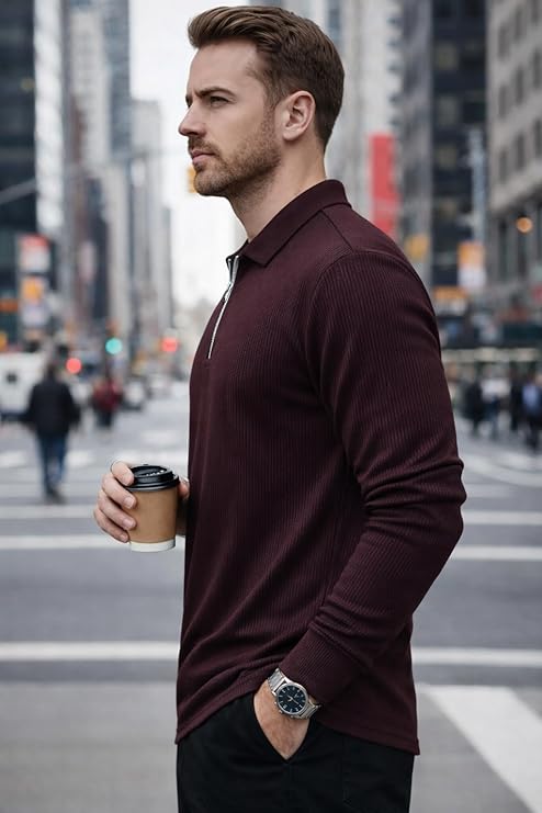men’s ribbed polo t shirt | premium slim fit casual wear men’s ribbed polo t shirt | premium slim fit casual wear
