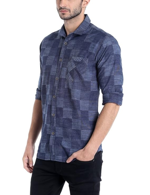 navy structured checked shirt navy structured checked shirt