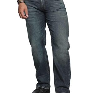 dk blue 5 pocket midrise loose fit jeans