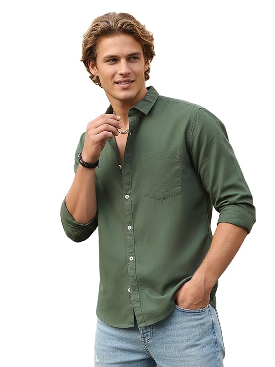 green plain structured regular fit full sleeves shirt green plain structured regular fit full sleeves shirt