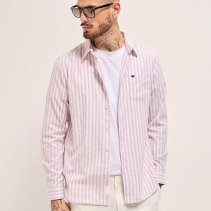 pink light weight ombre checks shirt