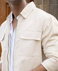 light beige structured zipper overshirt light beige structured zipper overshirt