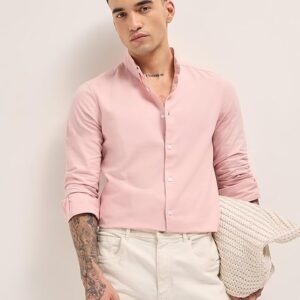 pink lightweight cotton stripe shirt