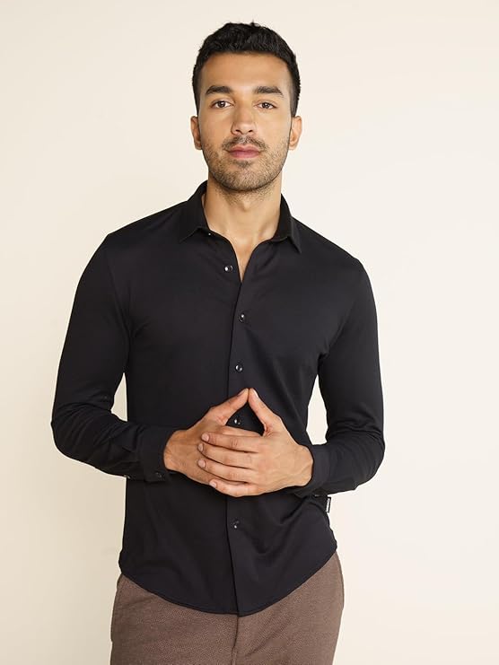 regular fit stretch black shirts – comfortable & versatile everyday style regular fit stretch black shirts – comfortable & versatile everyday style