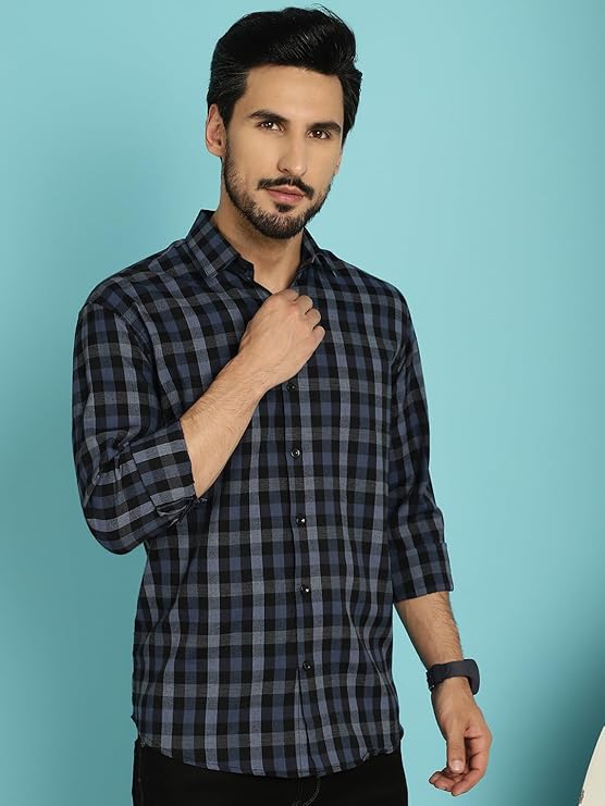navy structured checks shirt navy structured checks shirt
