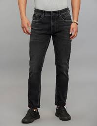 light blue 5 pocket low rise tapered ankle length stretch jeans