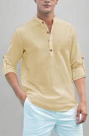 light beige slub kurta shirt light beige slub kurta shirt