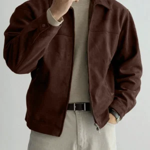 dark brown shacket pocket oversize drop shoulder shirt