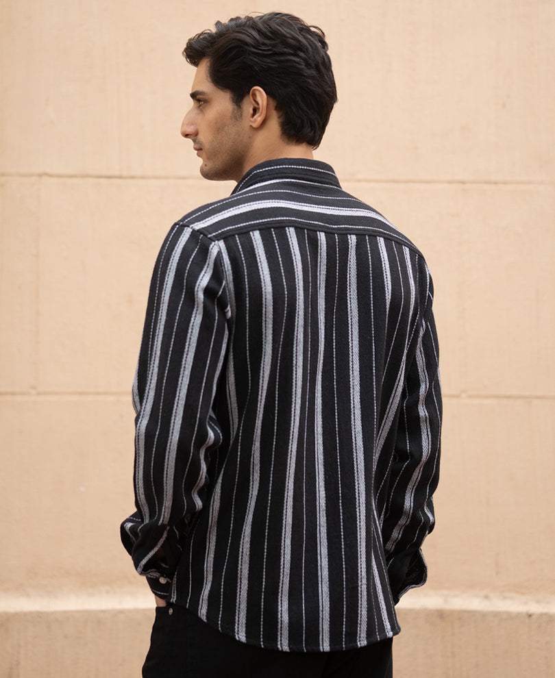 black structured stripe shirt black structured stripe shirt