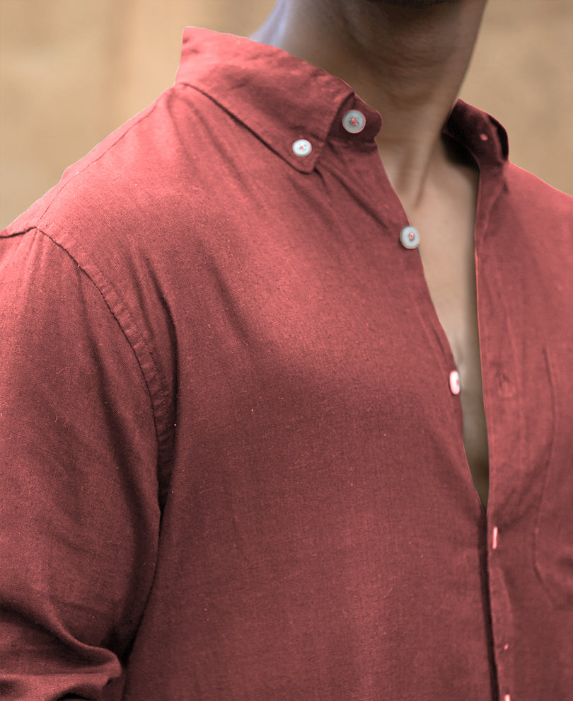 brick linen blend shirt brick linen blend shirt
