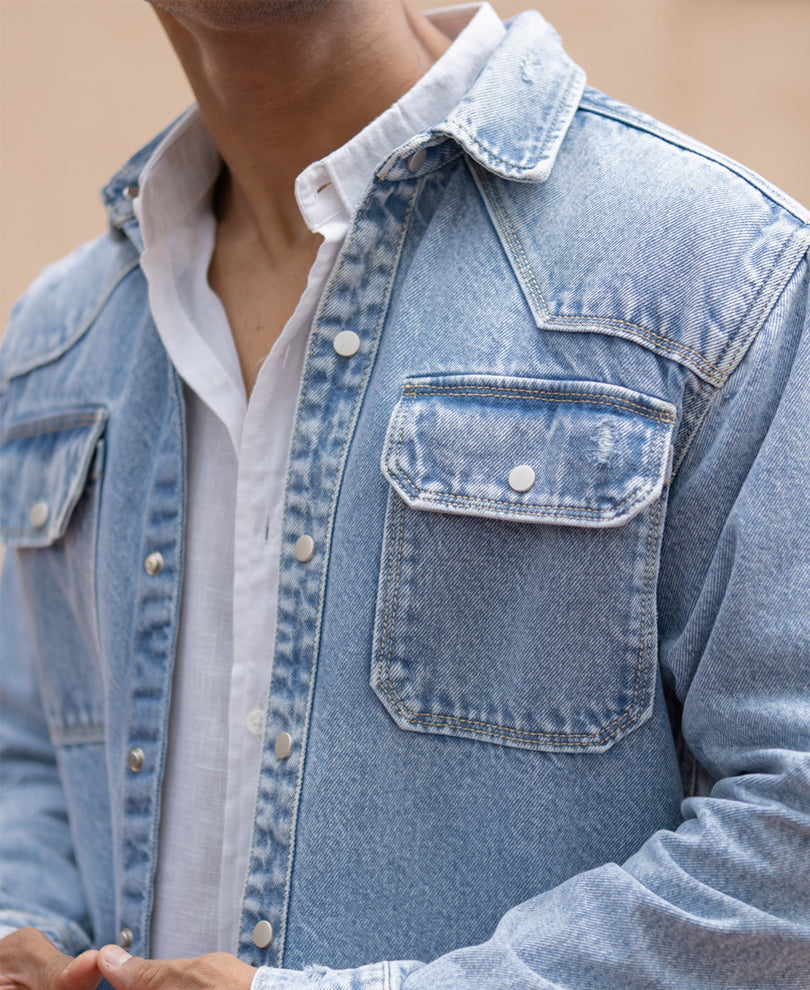 blue denim regular fit full sleeves shirt blue denim regular fit full sleeves shirt
