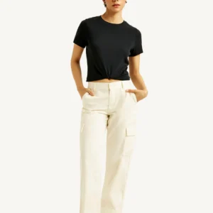 cream baggy fit jeans