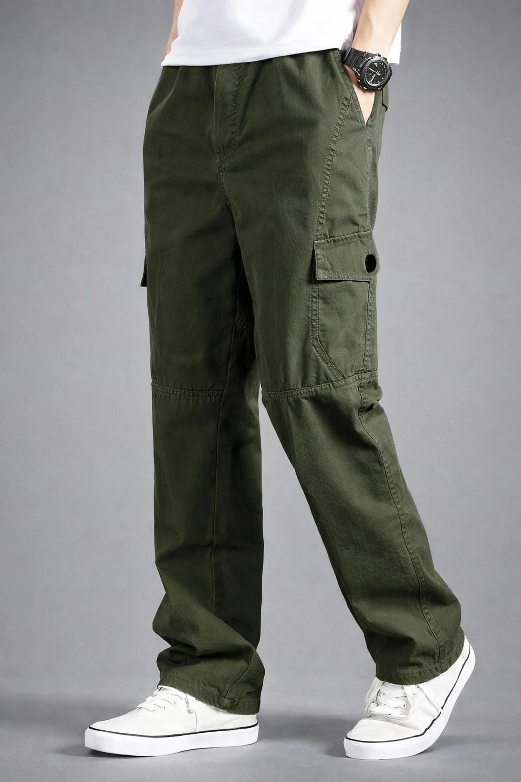 green solid baggy fit stylish corduroy cargo pant green solid baggy fit stylish corduroy cargo pant
