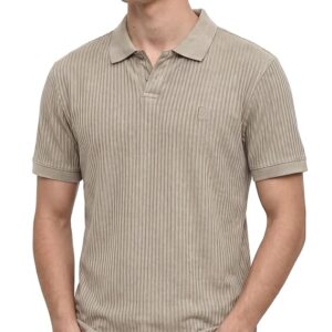 olive and navy knitted stripe t shirt