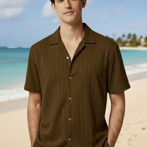 olive linen blend shirt