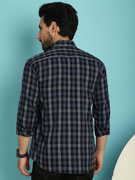 navy structured checks shirt navy structured checks shirt