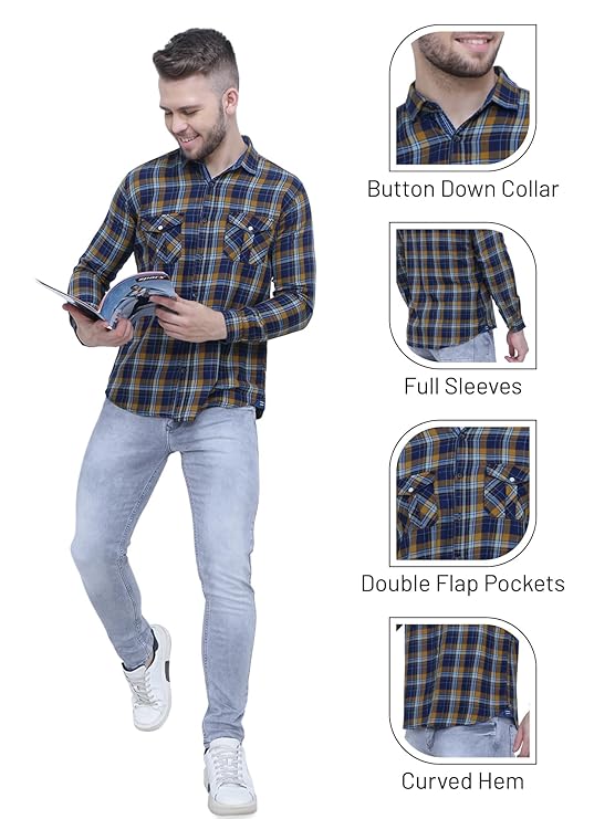 mustard brushed checks shirt mustard brushed checks shirt