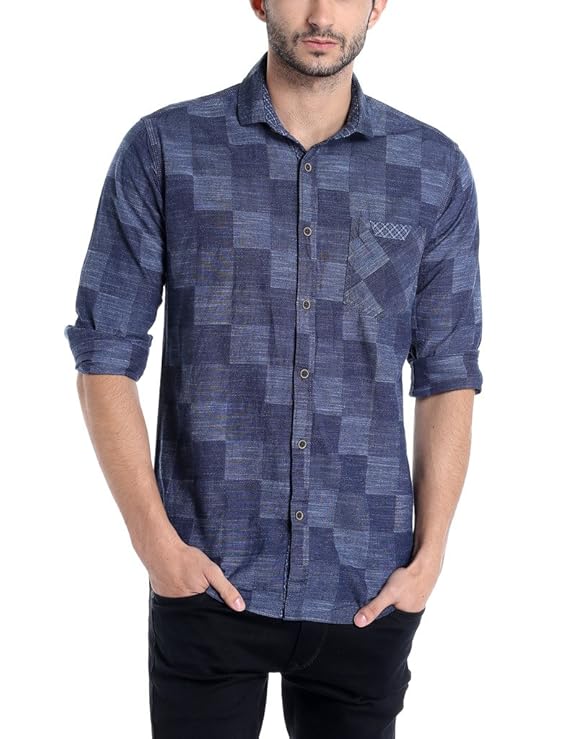 navy structured checked shirt navy structured checked shirt