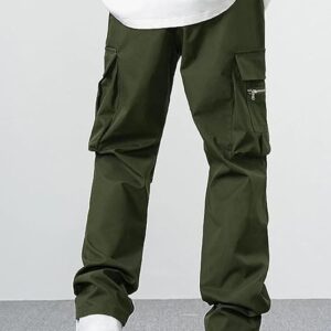 olive solid straight fit functional & stylish cargo pant
