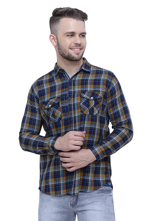 mustard brushed checks shirt mustard brushed checks shirt