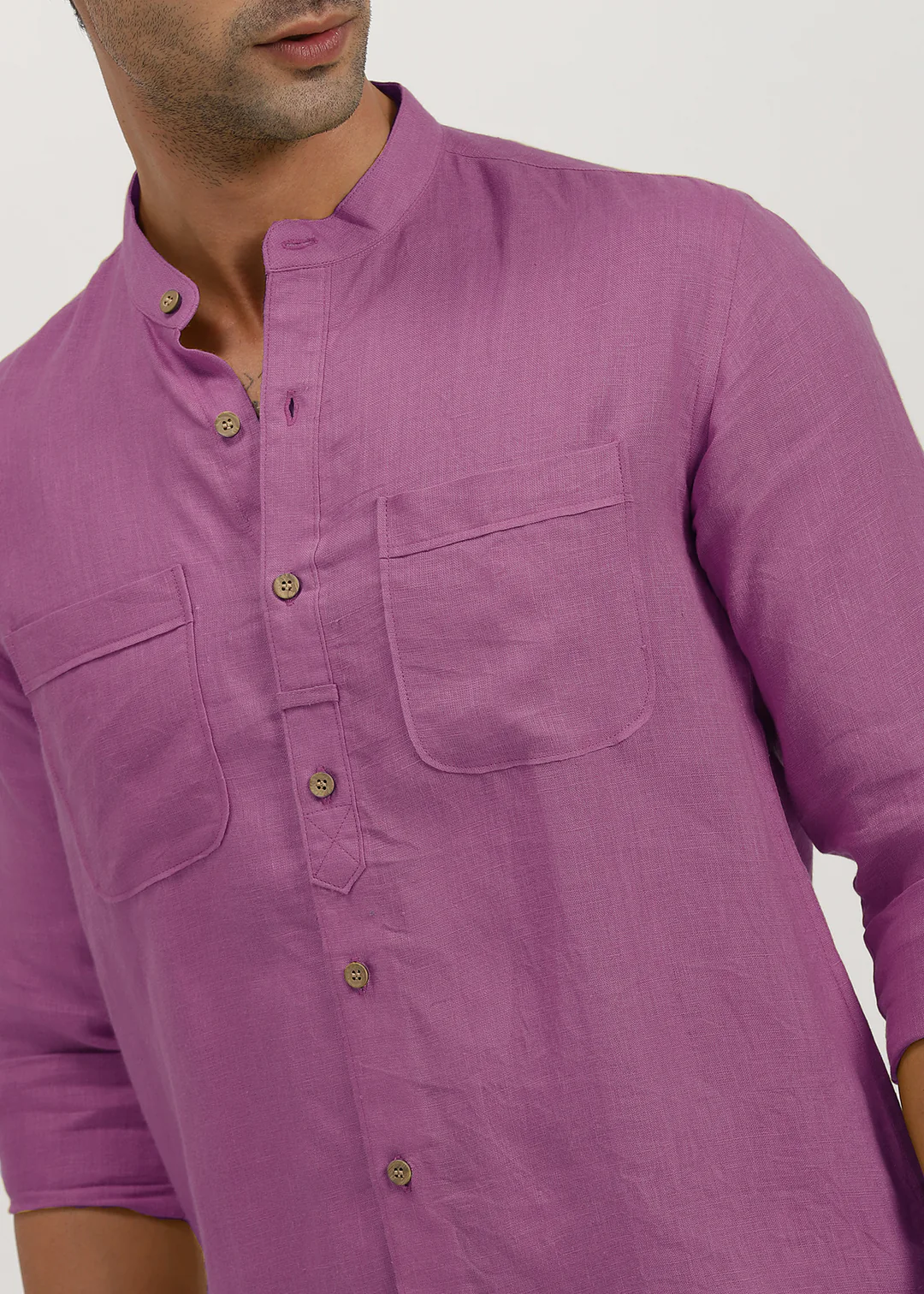 lavender double pocket linen shirt lavender double pocket linen shirt