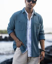 grey sky knit shirt with pockets grey sky knit shirt with pockets