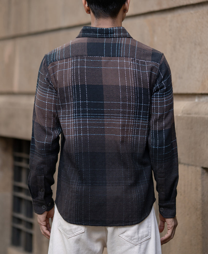 brown ombre checks shirt brown ombre checks shirt